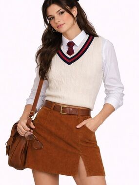 BDG Urban Outfitters corduroy  mini skirt S academia festival skater coquette